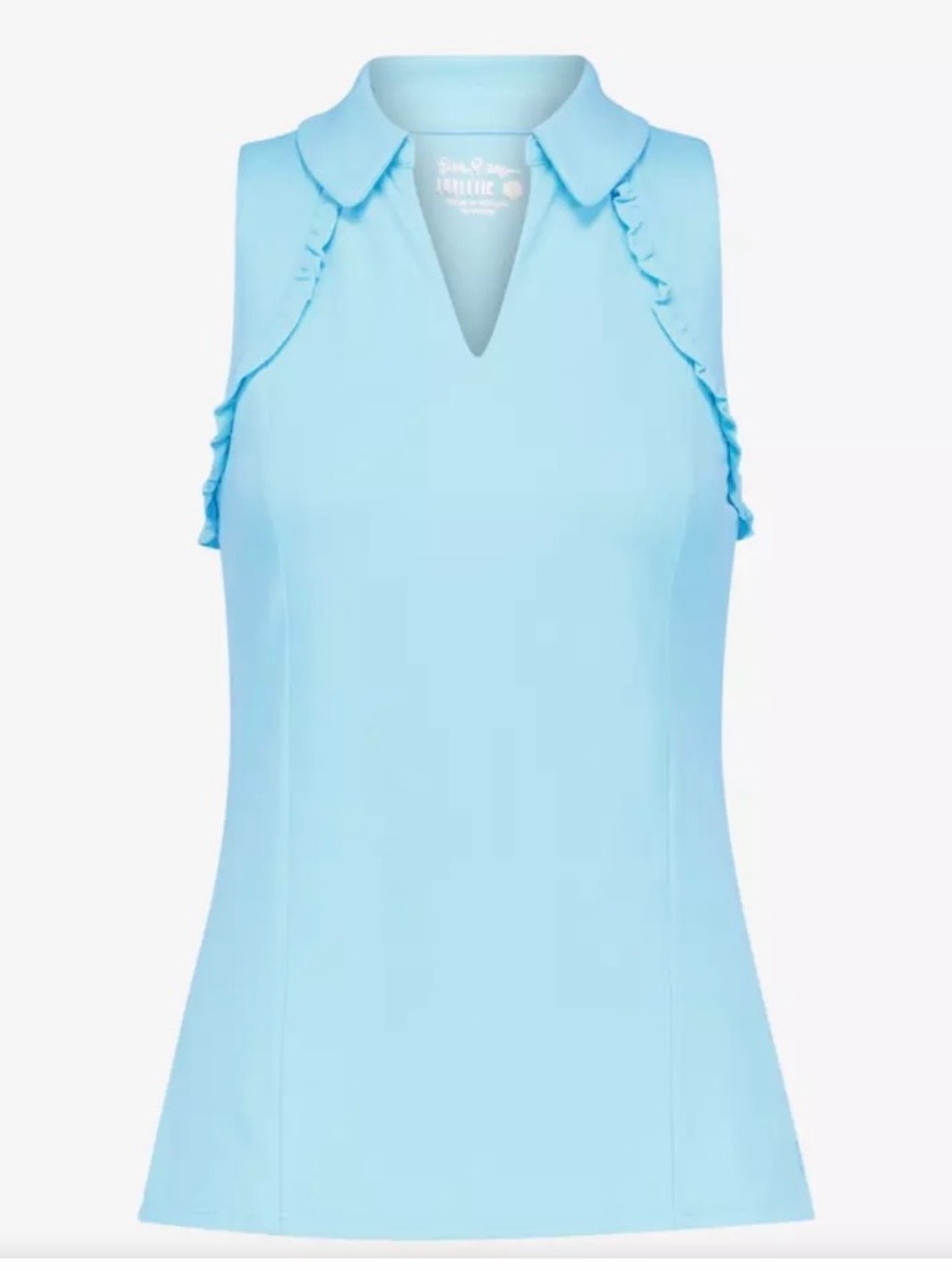Lilly Pulitzer Luxletic Martina Polo Top XL Celestial Blue Golf Tennis NWT
